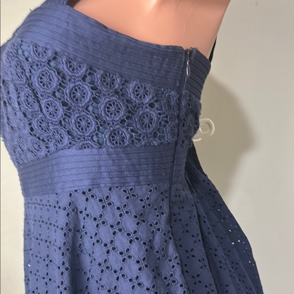 Donna Morgan Women’s Fit & Flare Dress 100%Cotton Belted Eyelet Lace Lined Sz 14 - Picture 9 of 14